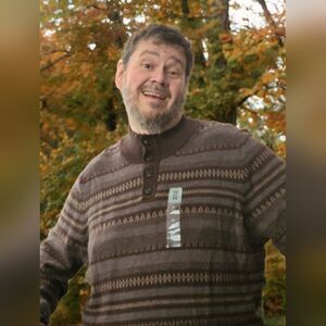 Mutual Weave Men’s Big and Tall Taupe Flax Button Collar Sweater 3XLT